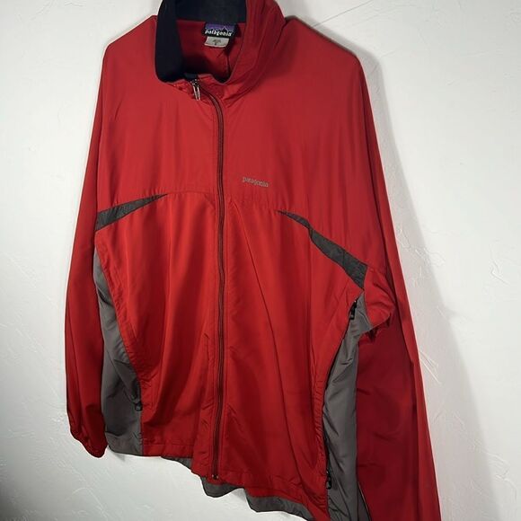 🔥🔥 PATAGONIA Men’s Polyester Full Zip Windbreaker Jacket - Sz XL - Rust/Gray - Picture 4 of 12
